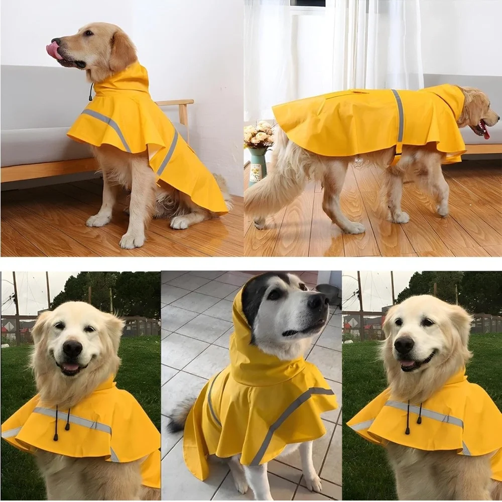 Yellow Dog Raincoat with Reflective Stripes‎ | XXL | NWT
